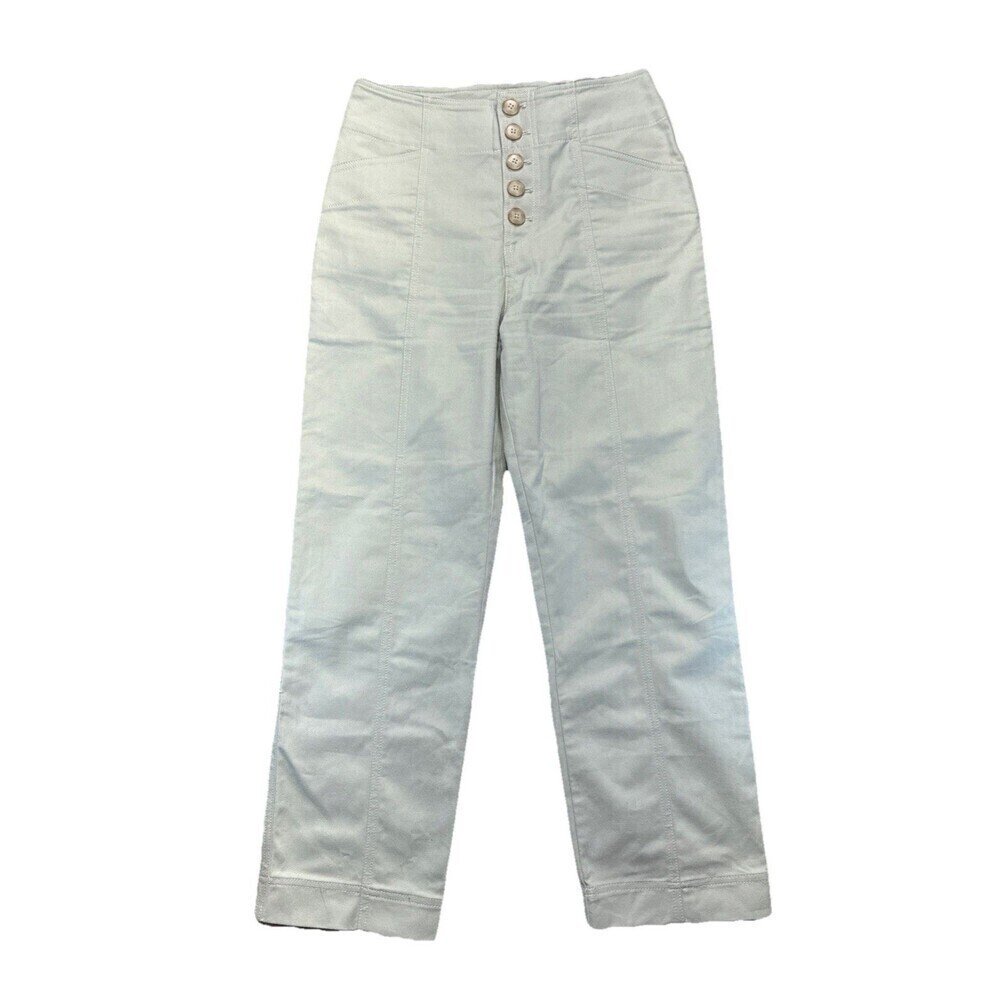 Club Monaco Ankle Pants Womens 4 Mint Green High Rise Stretch Chino Crop